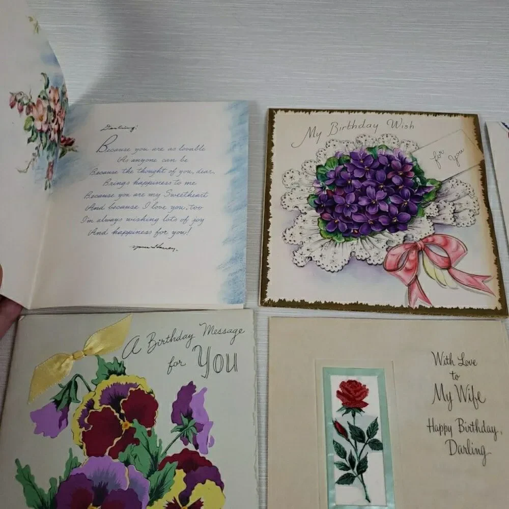 VTG Valentine Birthday Anniversary Cards 26 Used Norcross Gibson Hallmark MCM